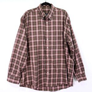 Burberry London Shirt Size XL Long Sleeve Plaid Brown Button Down
